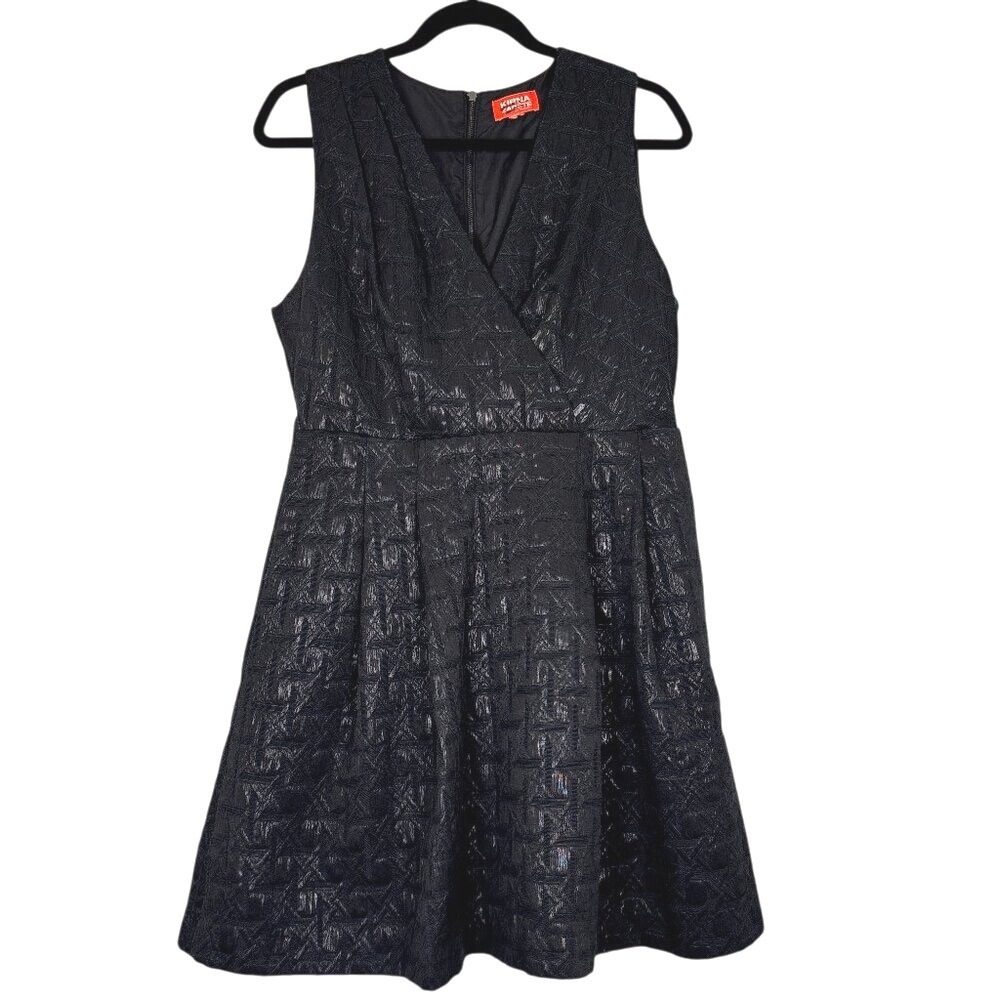 Kirna Zabête at Target Black Skater Size 14 Metallic Jacquard Cocktail Dress